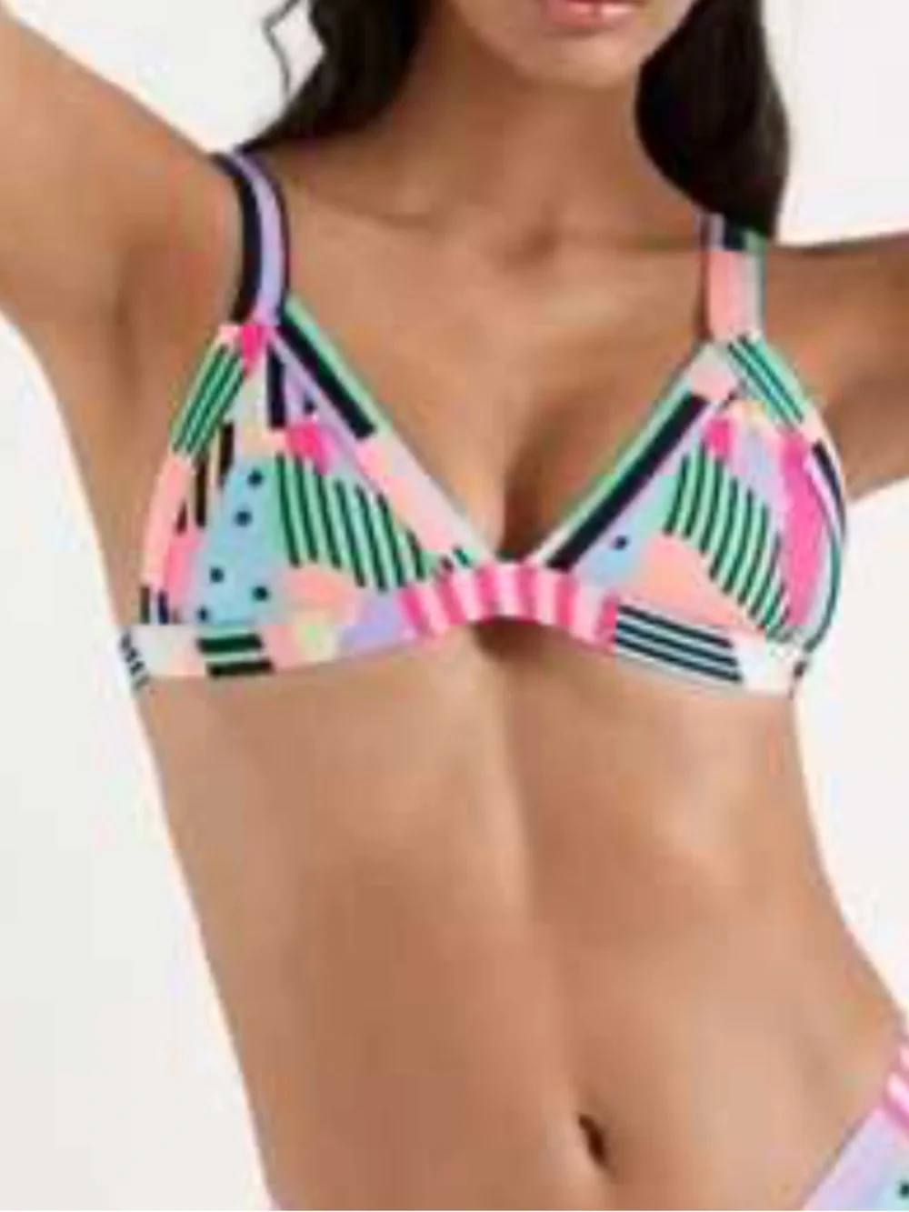 ONEONE Geometric Pink & Mint Triangle Bikini Set size Large